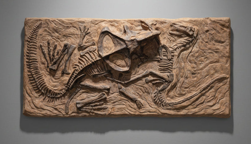 Fighting dinosaurs replica