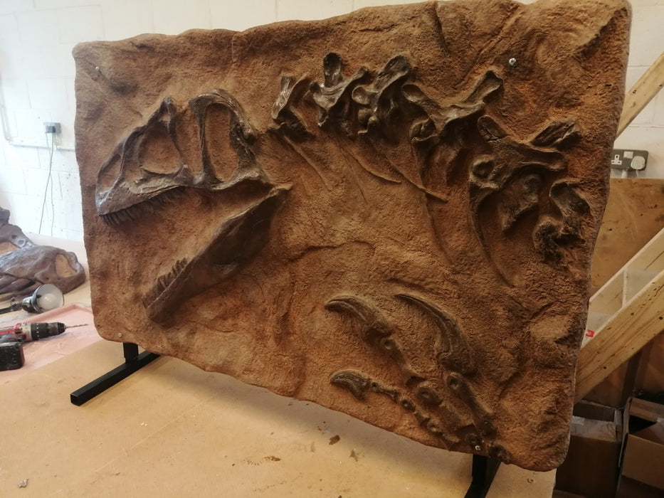 Allosaurus Life Sized Wall Mountable Skull Replica 110cm X 70cm Fossil Grey